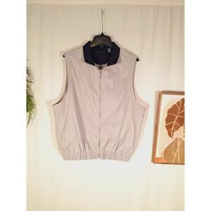 Divots Men's Beige Zipper Golf Vest XS